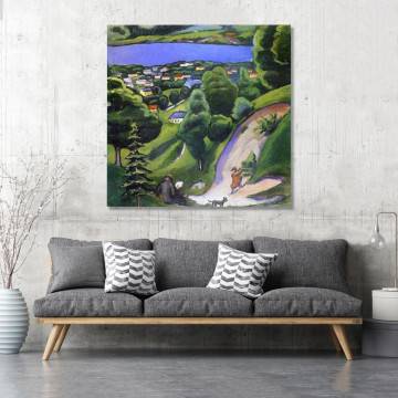 Canvas print View in Tegernsee, square, Macke A. 2