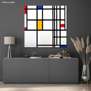 Canvas print Composition on White with Red, Blue and Yellow, Mondrian