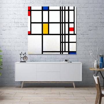 Canvas print Composition on White with Red, Blue and Yellow, Mondrian 2