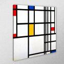 Canvas print Composition on White with Red, Blue and Yellow, Mondrian