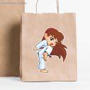 Sticker label tae kwon do, girl