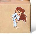 Sticker label tae kwon do, girl