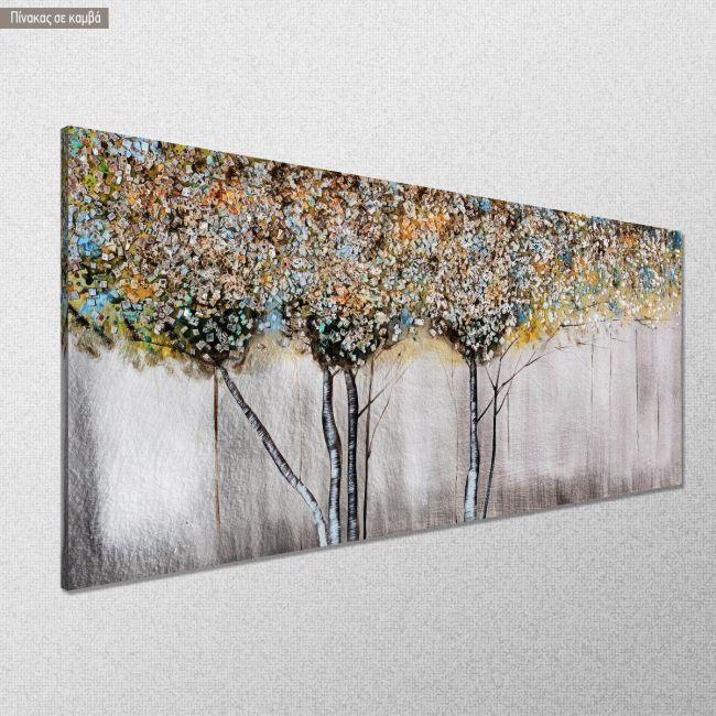 Πίνακας σε καμβά Tree leaves, πανοραμικός