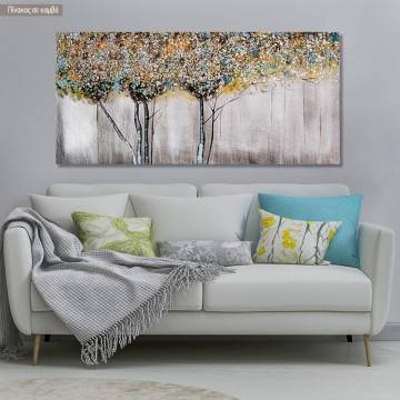 Canvas print Tree leaves, panoramic