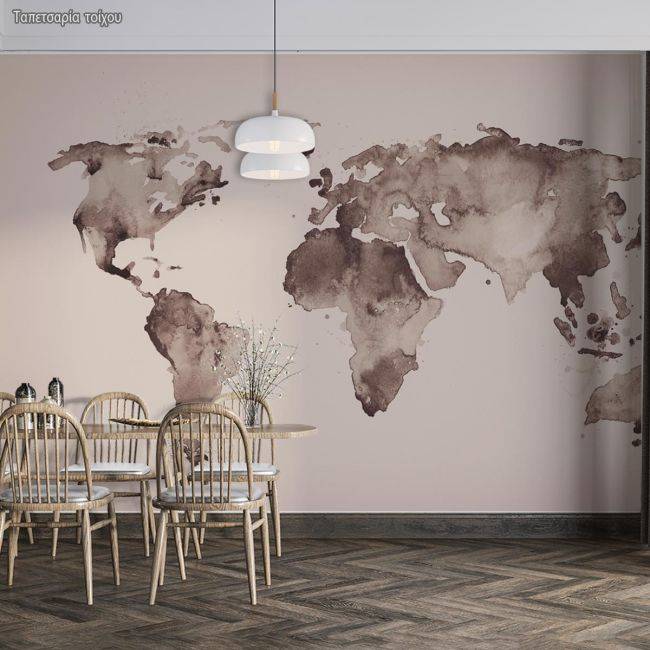 Ταπετσαρία τοίχου World map old style brown graphics