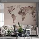 Wallpaper World map old style brown graphics