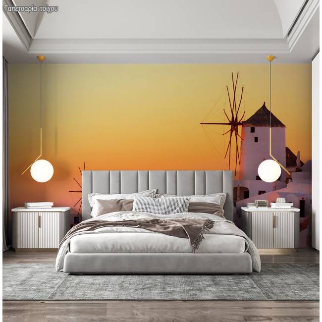 Ταπετσαρία τοίχου Ανεμόμυλοι στο νησί