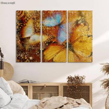 Πίνακας σε καμβά Butterfly I artistic, τρίπτυχος, καμβάς 1