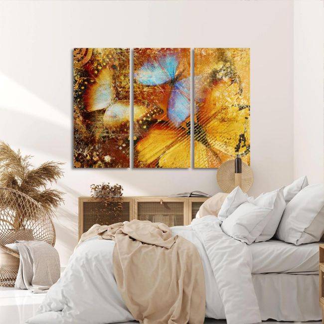 Πίνακας σε καμβά Butterfly I artistic, τρίπτυχος, καμβάς 5