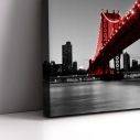 Canvas print Red Manhattan bridge,3 panels