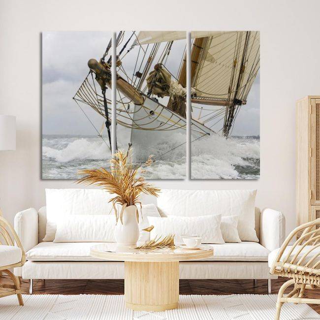 Canvas print Breaking the waves,3 panels