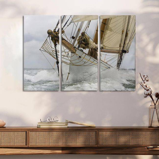Canvas print Breaking the waves,3 panels