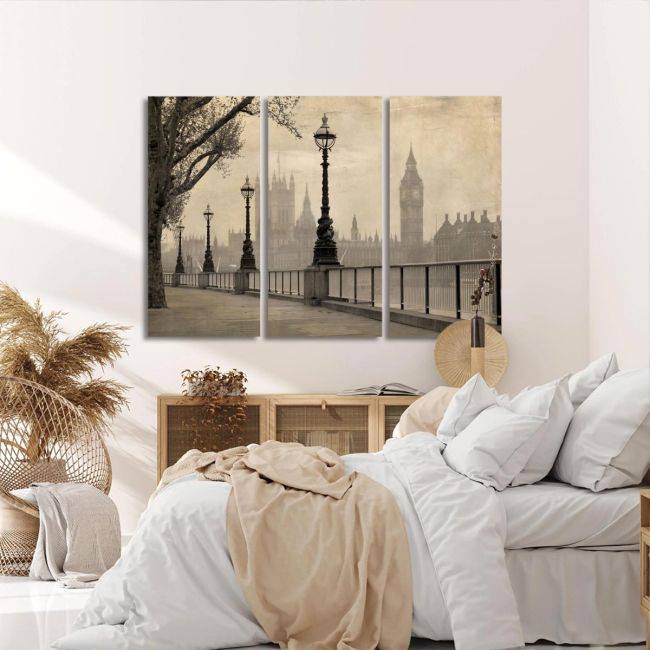 Πίνακας σε καμβά Big Ben & parliament, τρίπτυχος, καμβάς 4