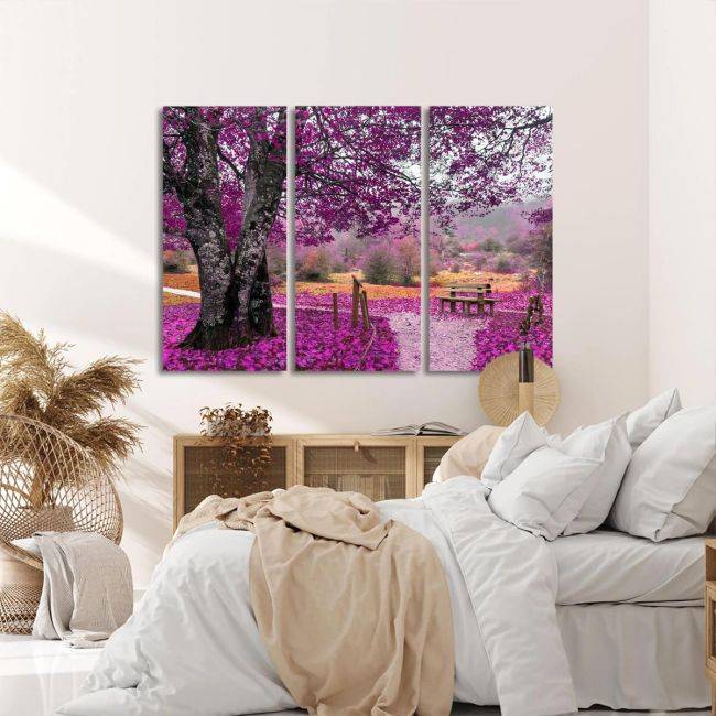 Canvas print Purple dream,3 panels