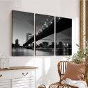 Canvas print Manhattan bridge grayscale,3 panels