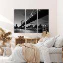 Canvas print Manhattan bridge grayscale,3 panels