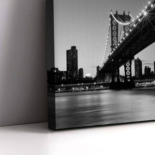 Canvas print Manhattan bridge grayscale,3 panels