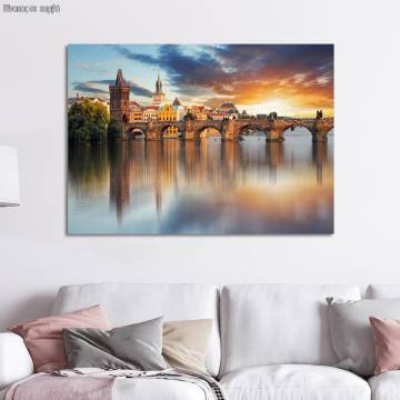 Πίνακας σε καμβά Πράγα Charles bridge  Καμβάς τελαρωμένος