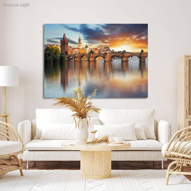 Πίνακας σε καμβά Πράγα Charles bridge  Καμβάς τελαρωμένος