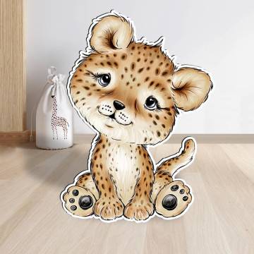 Wooden printed figure, cute little tiger 2