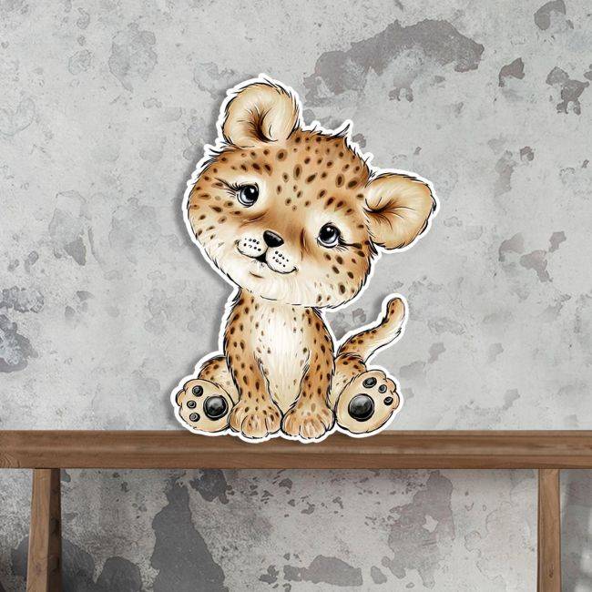 Wooden printed figure, cute little tiger