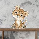 Wooden printed figure, cute little tiger