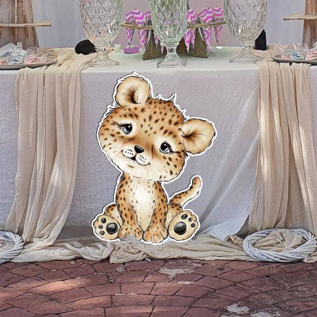 Wooden printed figure, cute little tiger