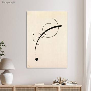 Πίνακας ζωγραφικής Free curve to the point, Kandinsky W, καμβάς 1