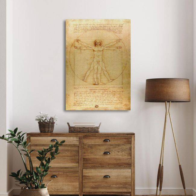 Πίνακας ζωγραφικής The vitruvian man, Leonardo da Vinci, καμβάς 3