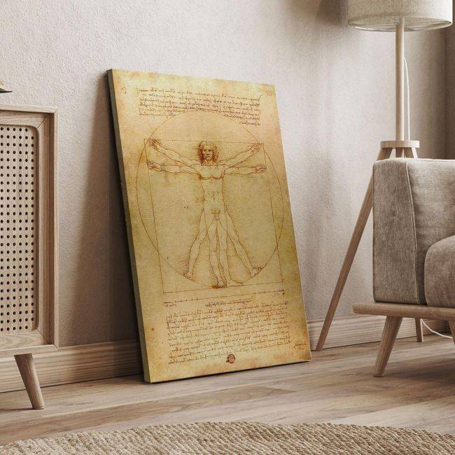 Πίνακας ζωγραφικής The vitruvian man, Leonardo da Vinci, καμβάς 5