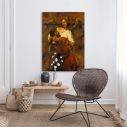 Canvas print Jakobs fight with an angel, Rembrandt
