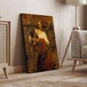 Canvas print Jakobs fight with an angel, Rembrandt