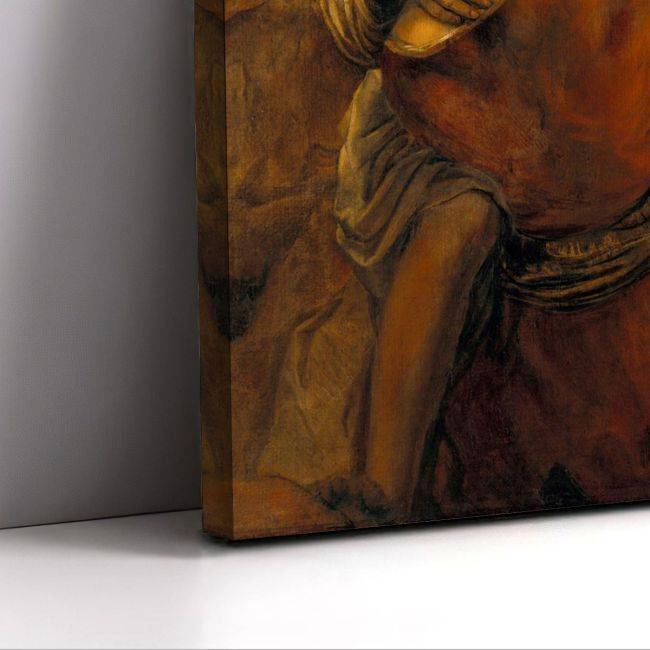 Canvas print Jakobs fight with an angel, Rembrandt