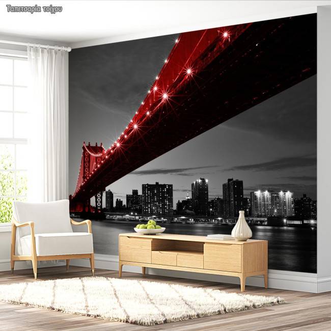 Ταπετσαρία τοίχου Red Manhattan bridge