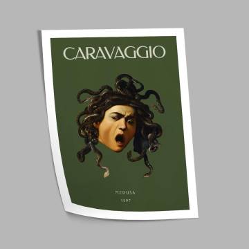 Medusa, Caravaggio, αφίσα, κάδρο, μαύρο κάδρο 1 2