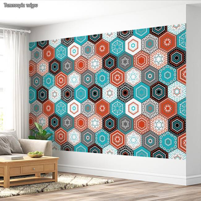 Ταπετσαρία τοίχου Hexagon pattern, μοτίβο
