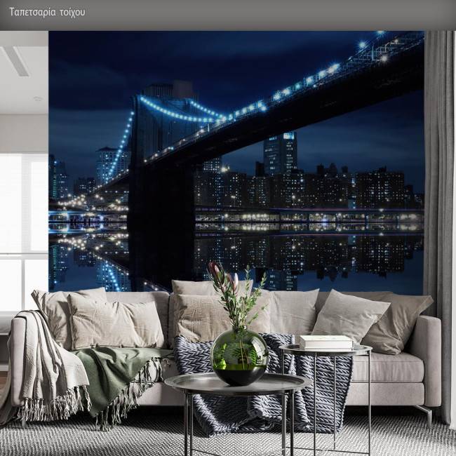 Wallpaper Brooklyn bridge and Manhattan skyline