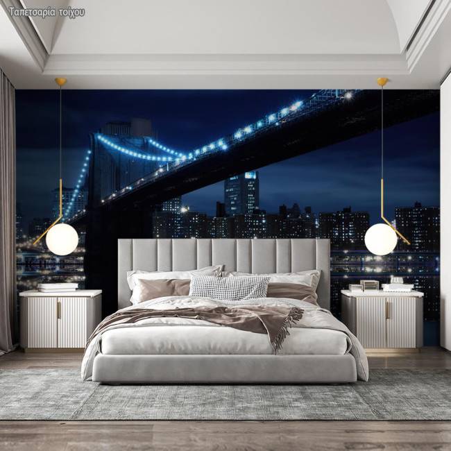 Ταπετσαρία τοίχου Brooklyn bridge and Manhattan skyline