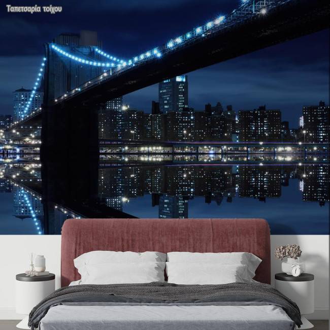 Wallpaper Brooklyn bridge and Manhattan skyline