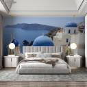Wallpaper Santorini, light blue and white
