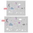 Kids wall stickers colorful clouds and stars girly