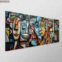 Canvas print Figures on the wall, panoramic