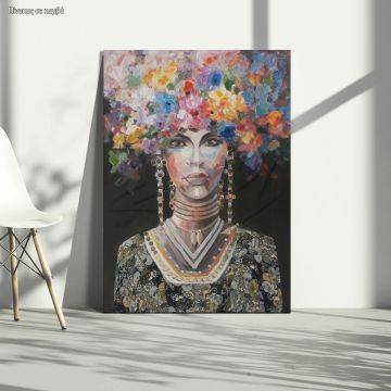 Πίνακας σε καμβά, Flowered Lady, καμβάς 1