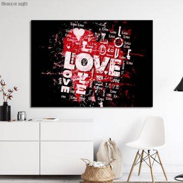 Canvas print Love, grunge style