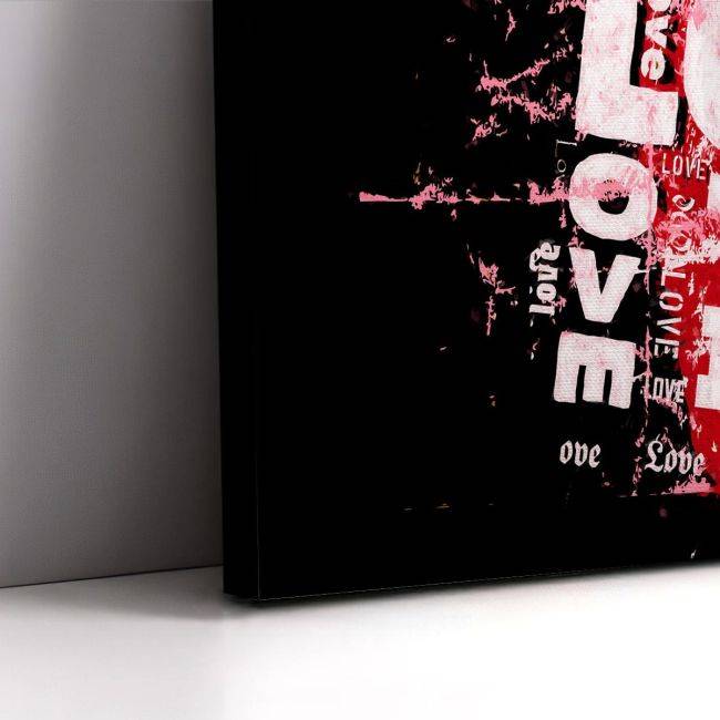 Πίνακας σε καμβά Love, grunge style, καμβάς 7