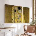 Canvas print The kiss (portrait), Klimt Gustav,3 panels