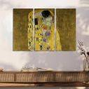 Canvas print The kiss (portrait), Klimt Gustav,3 panels