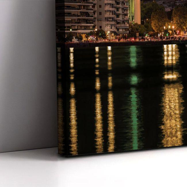 Canvas print Thessaloniki with full moon