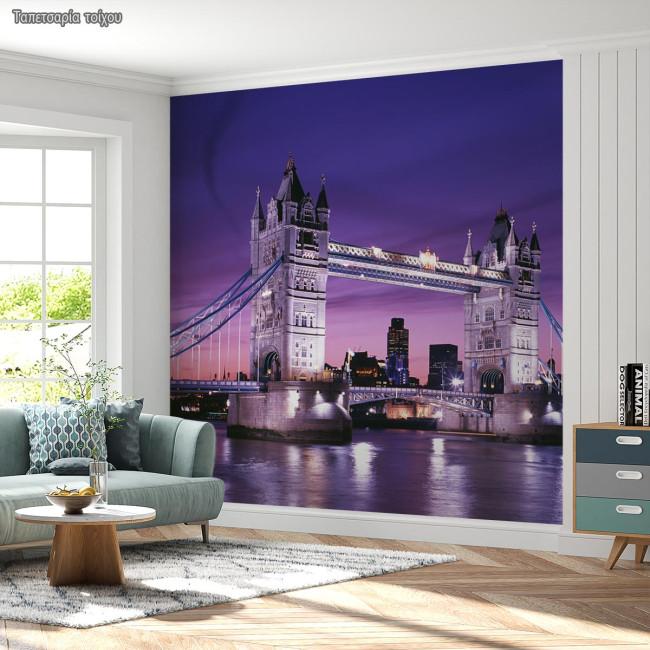 Ταπετσαρία τοίχουLondon bridge in mauve