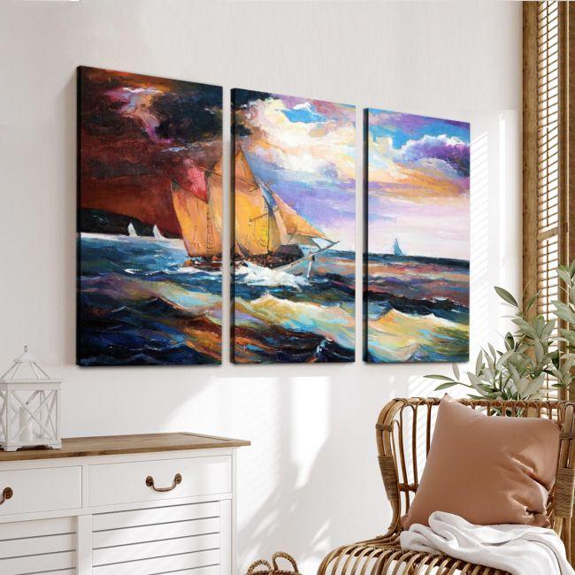 Canvas print The wind,3 panels